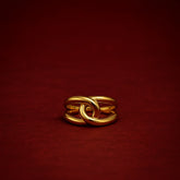 Golden Intertwine Statement Ring